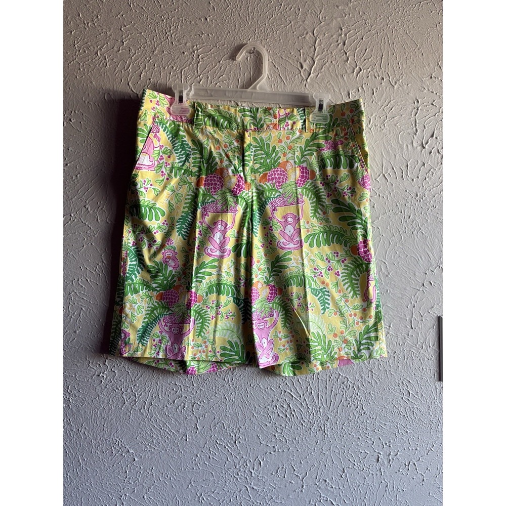 Lilly Pulitzer Vintage Monkey Print Bermuda Shorts Size 8